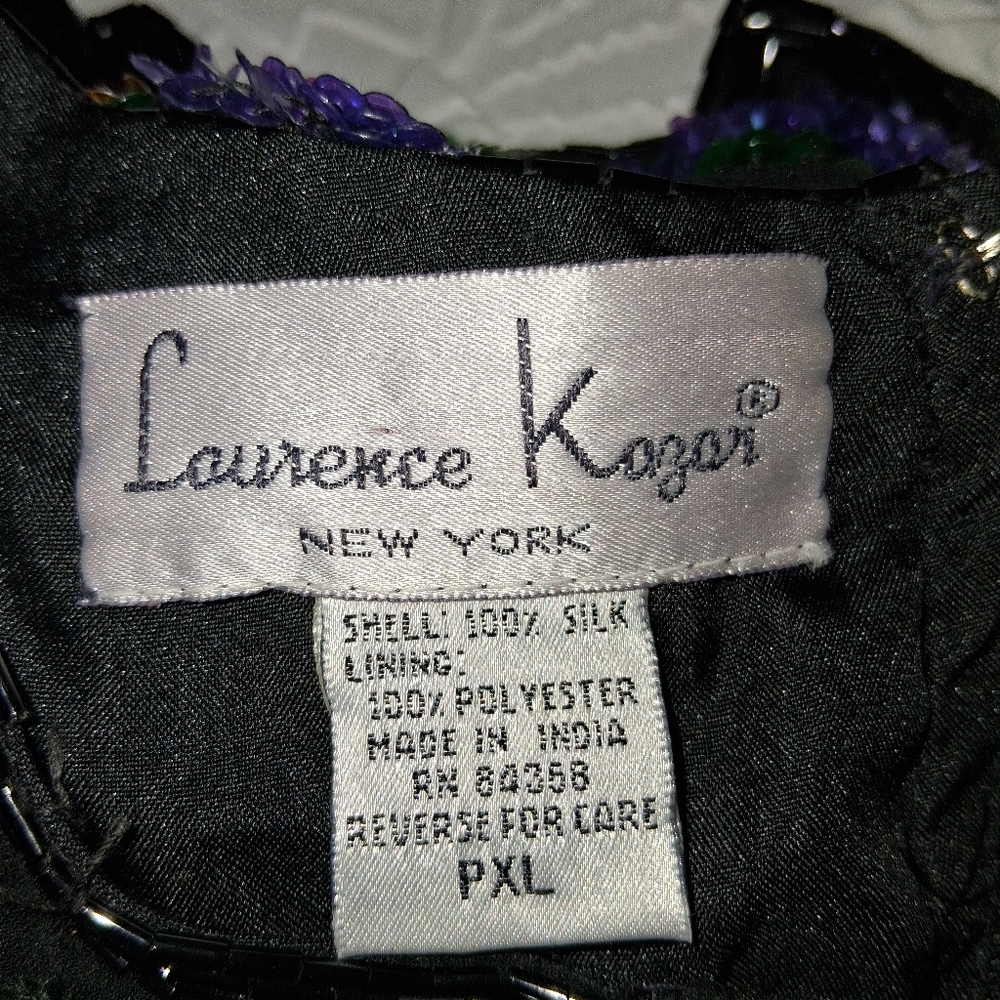 Vintage Larance Kyazer New York   Multicolor Sequin Floral Blouse  Size PXL - Picture 2 of 16